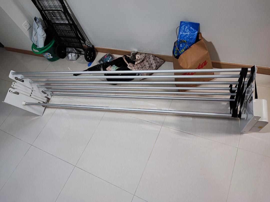 HDB BTO Laundry Drying Rack with Secure Lock, Furniture & Home Living