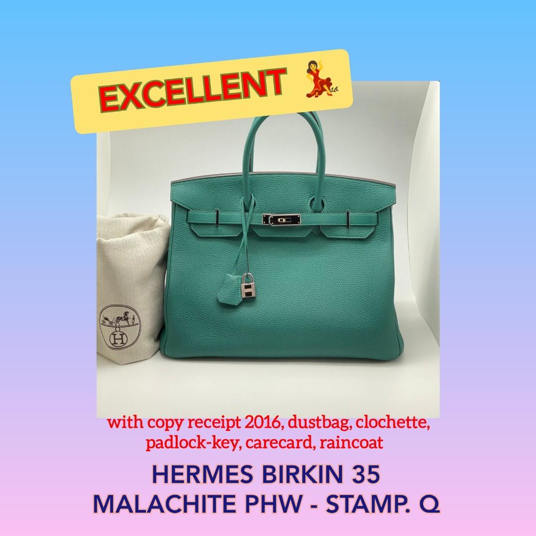 Hermes Birkin 35 Malachite Togo Palladium Hardware #X