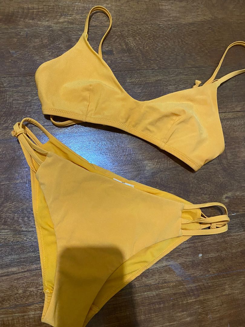 H&M Mustard Yellow Bikini, Women's Fashion, Swimwear, Bikinis ...