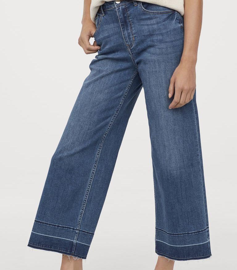 H\u0026M wide leg cropped jeans, Women's 