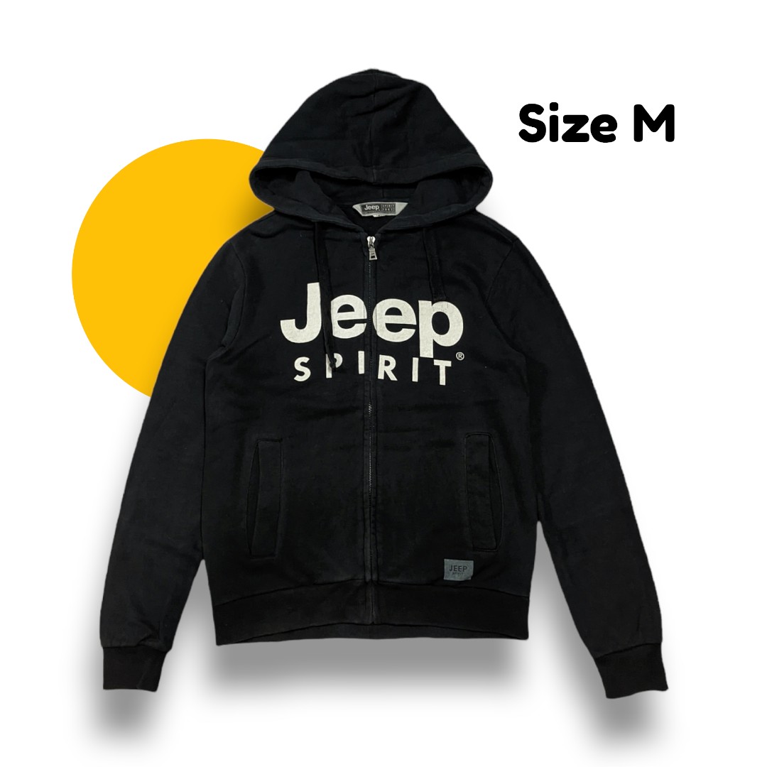 Hoodie Jeep Logo Print zipper Original Fesyen Pria Pakaian