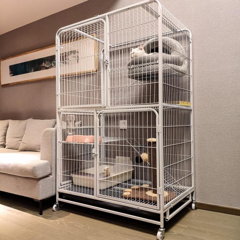 [iDS] Small Double Cat Cage Playpen Box Kennel Crate with Lockage ...
