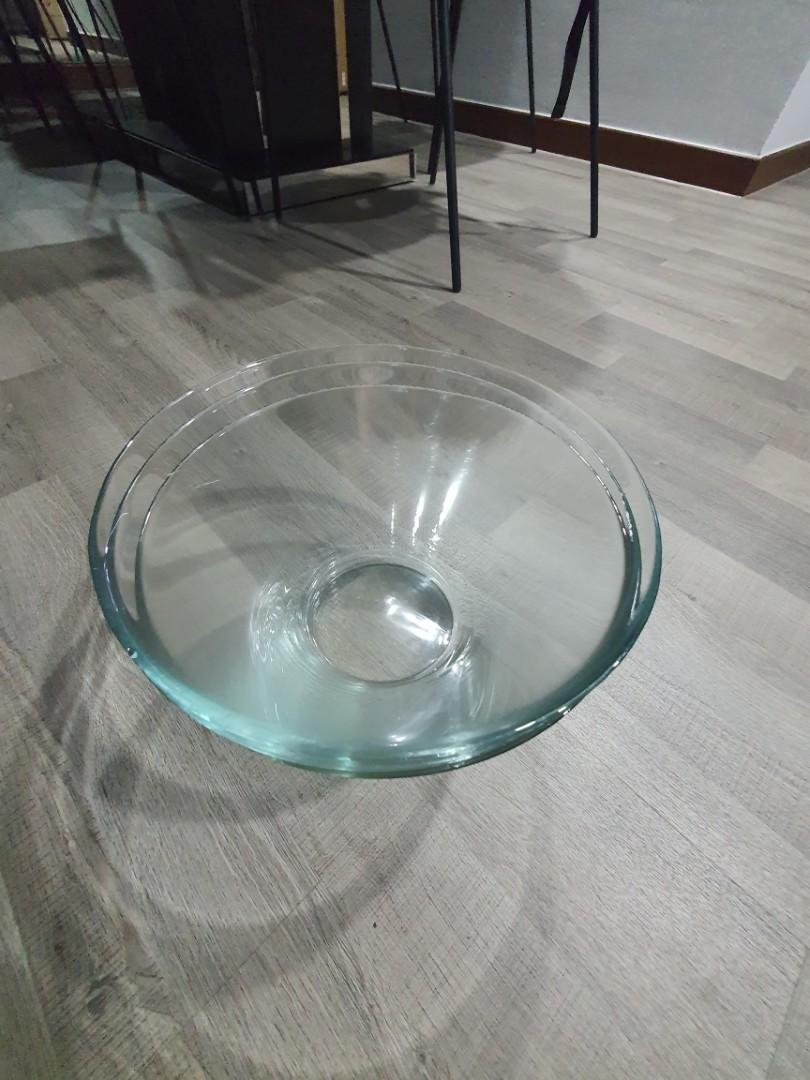 Ikea Fruit Salad Glass Bowl x3, Furniture & Home Living, Kitchenware