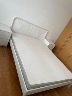 IKEA  white double bed frame with mattress