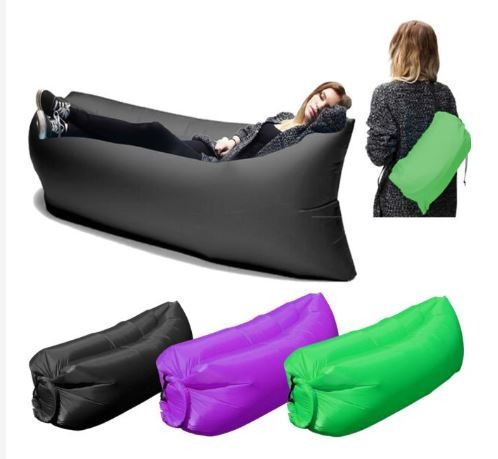 Inflatable Air Sofa Bed Lazy Sleeping Camping Bag Beach Hangout Couch Windbed 