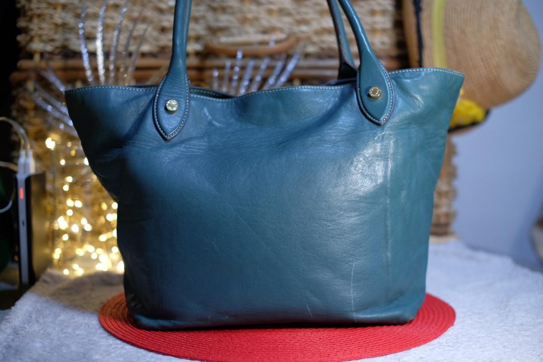 Jill Scott Teal Soft Leather Tote bag Luxury Bags Wallets on Carousell