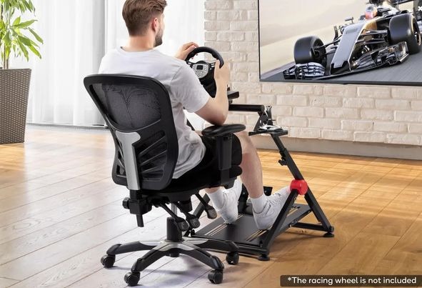 Kogan Foldable Racing Simulator Steering Wheel Stand, Computers & Tech ...
