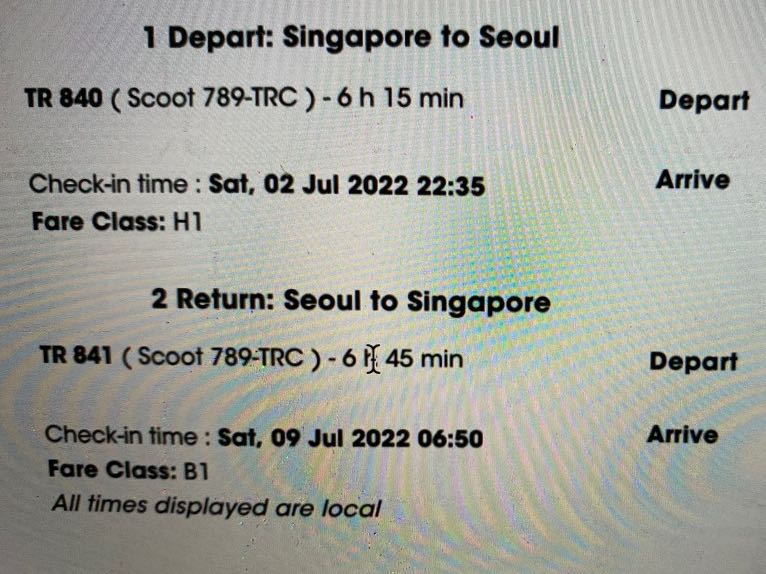 Korea Plane Tickets 39 July, Tickets & Vouchers, Event Tickets on Carousell