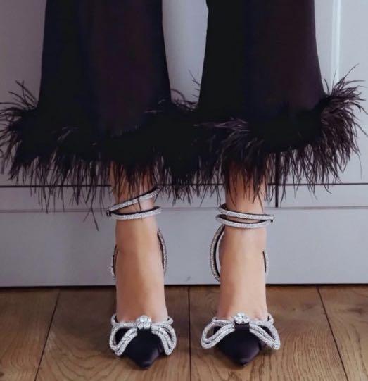 Mach u0026 Mach double bow black heels, Women's Fashion, Footwear, Heels on  Carousell