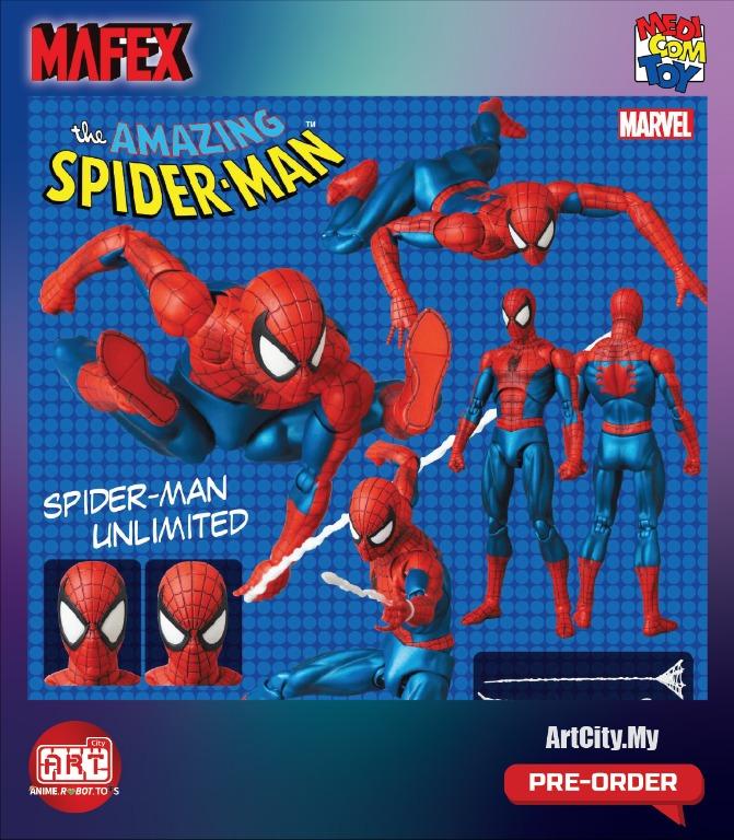 Medicom Toys - Mafex 075 Spiderman Comic Ver - The Amazing Spider-Man  (Reissue Ver), Hobbies & Toys, Toys & Games on Carousell