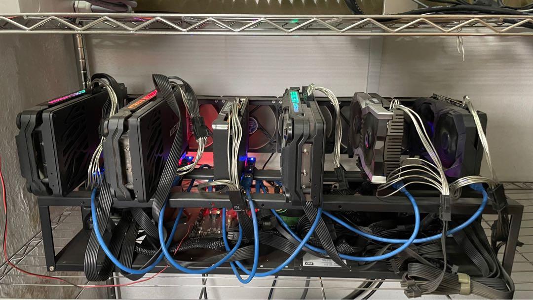 Full Set Mining Rig Mix GPU x 6, Computers & Tech, Desktops on Carousell