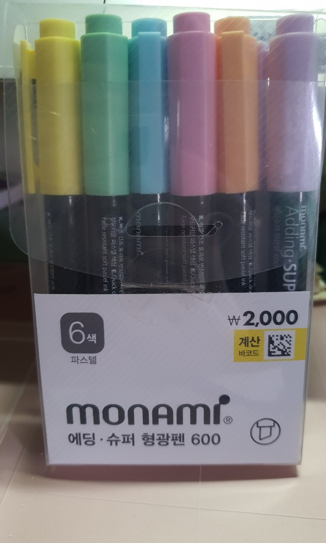 Monami highlighters pastel color, Hobbies & Toys, Stationary & Craft
