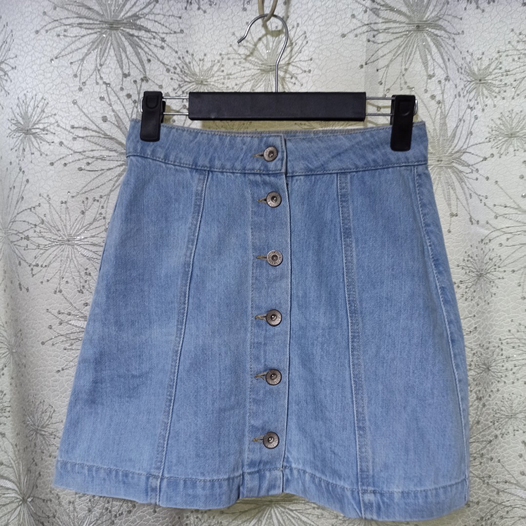 New Look Petite light blue denim skirt 