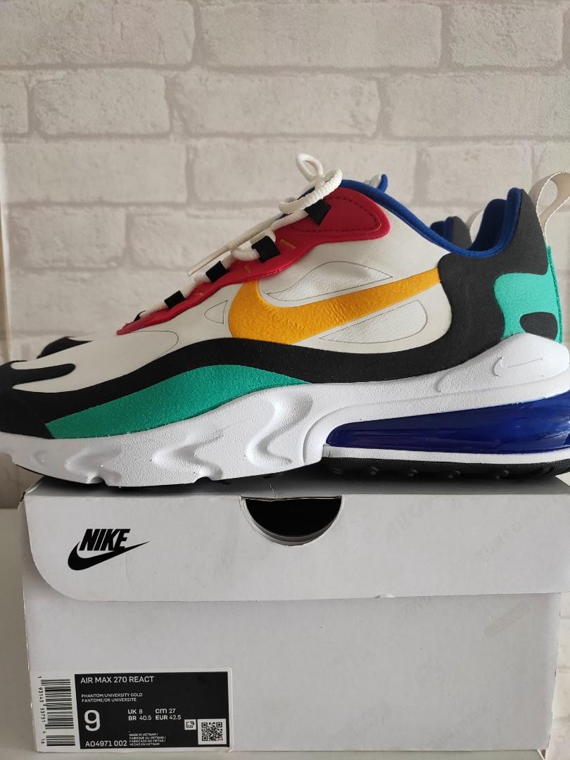 Nike air max 270 react shoes discount phantom university gold university red