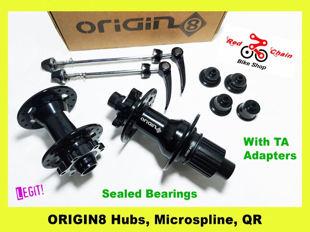 ORIGIN8 Hub Set MICROSPLINE, 12Speed, NONBoost, QR with TA Adapters