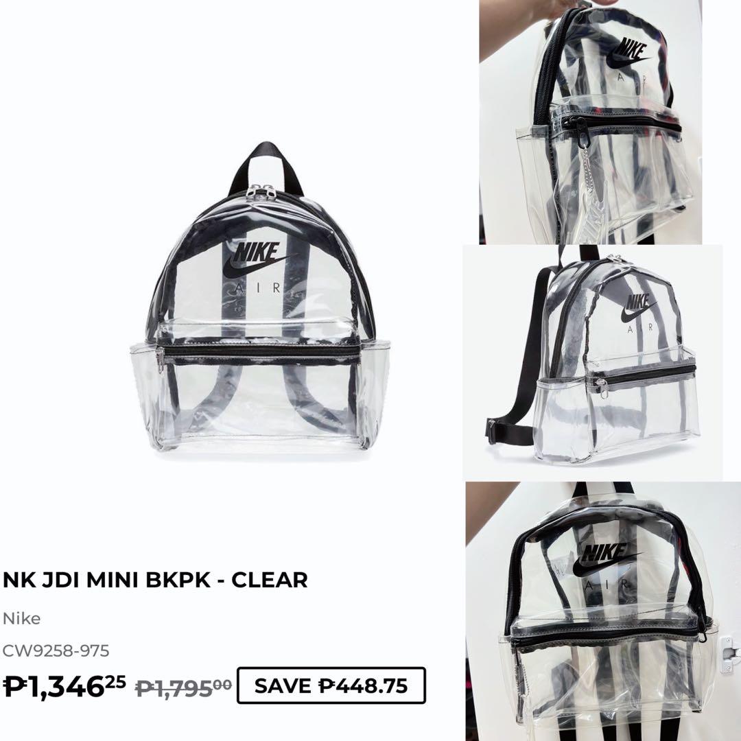 Nike clear backpack deals