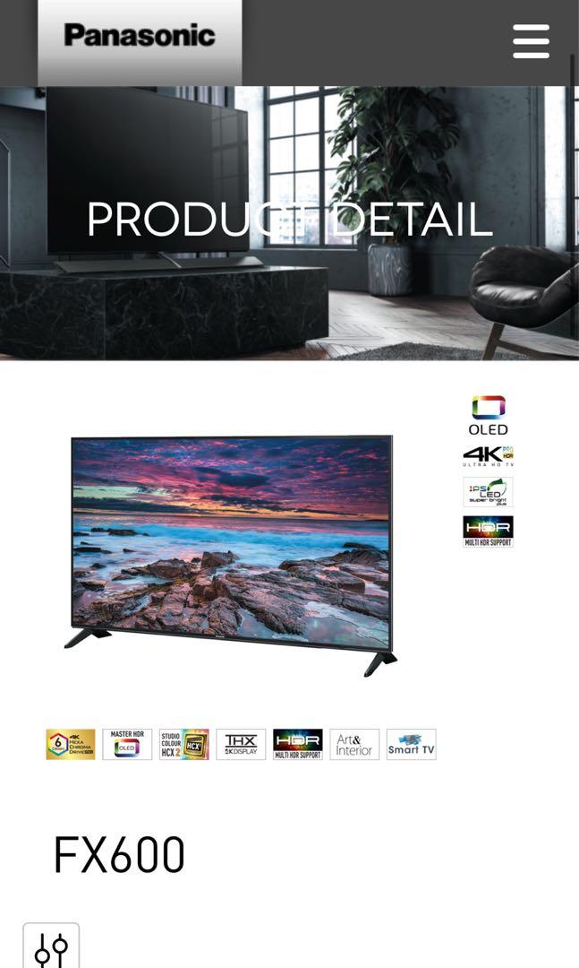 PANASONIC TH55FX600 55 INCH 4K UHD SMART TV, TV & Home Appliances, TV