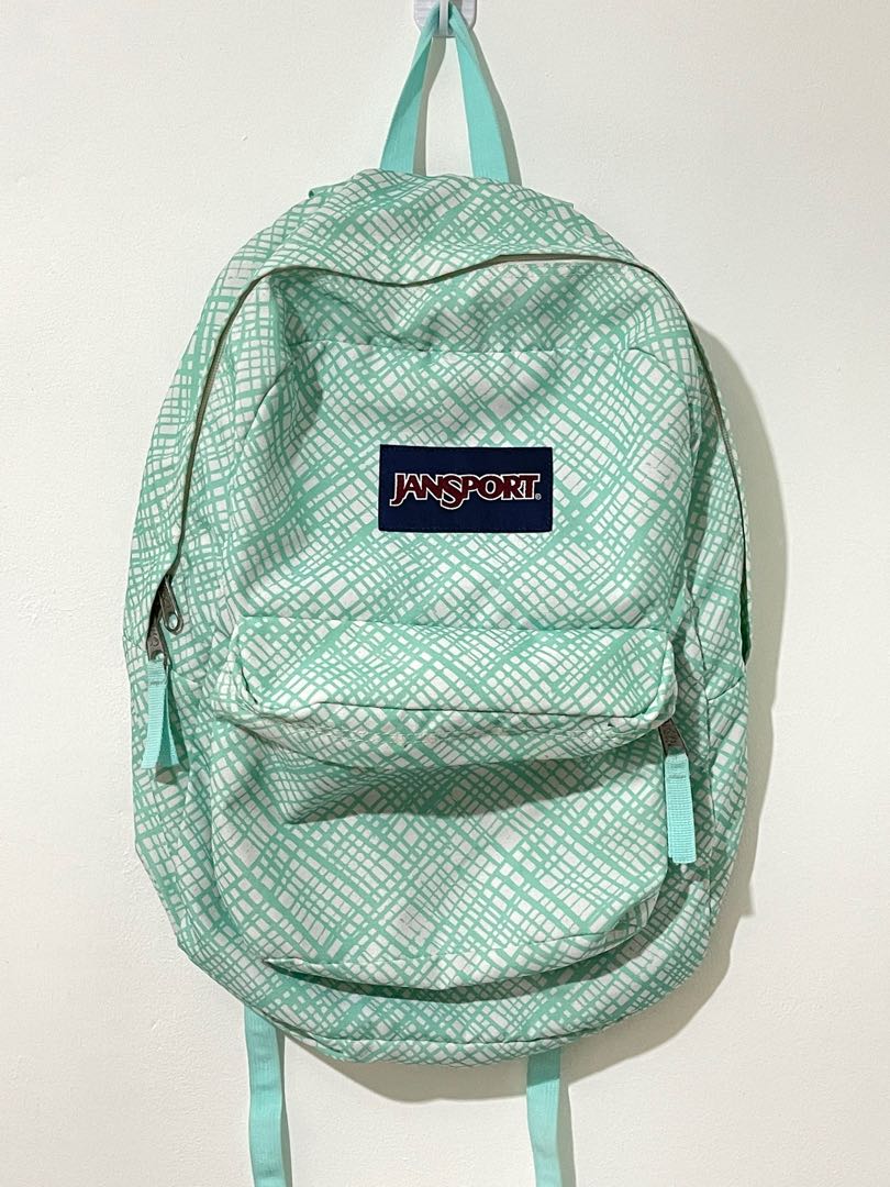 Preloved mint green Jansport backpack (original), Women's Fashion