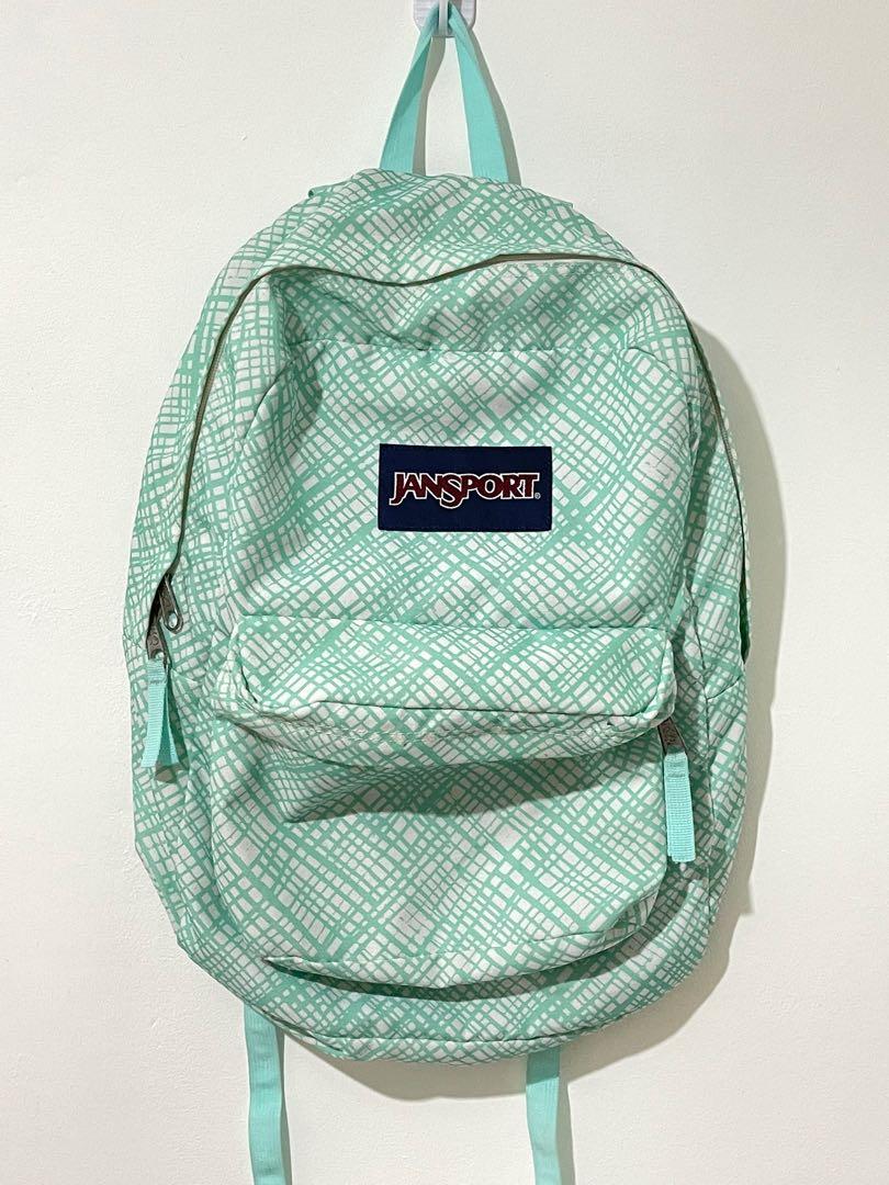 Pre loved mint green Jansport backpack original Women s Fashion