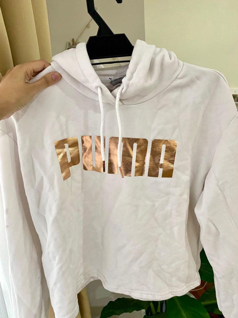 Puma White Hoodie Rose Gold Metallic 