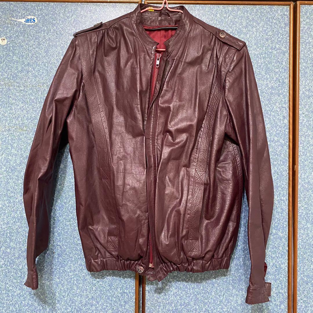 leather maroon jacket