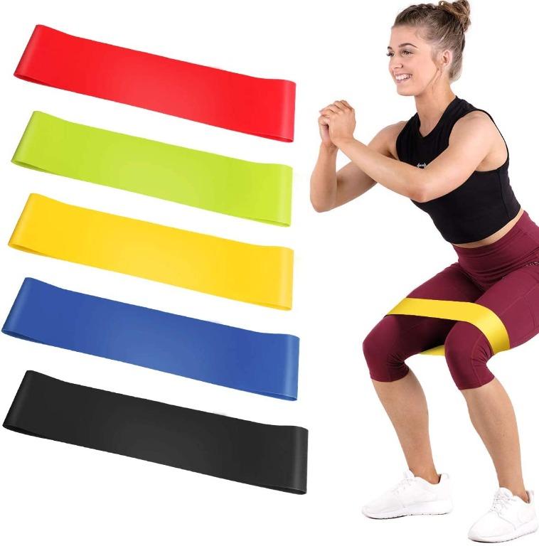 Resistance loop bands set 5 Strength fitness Gym exercise Yoga workout Pull up 