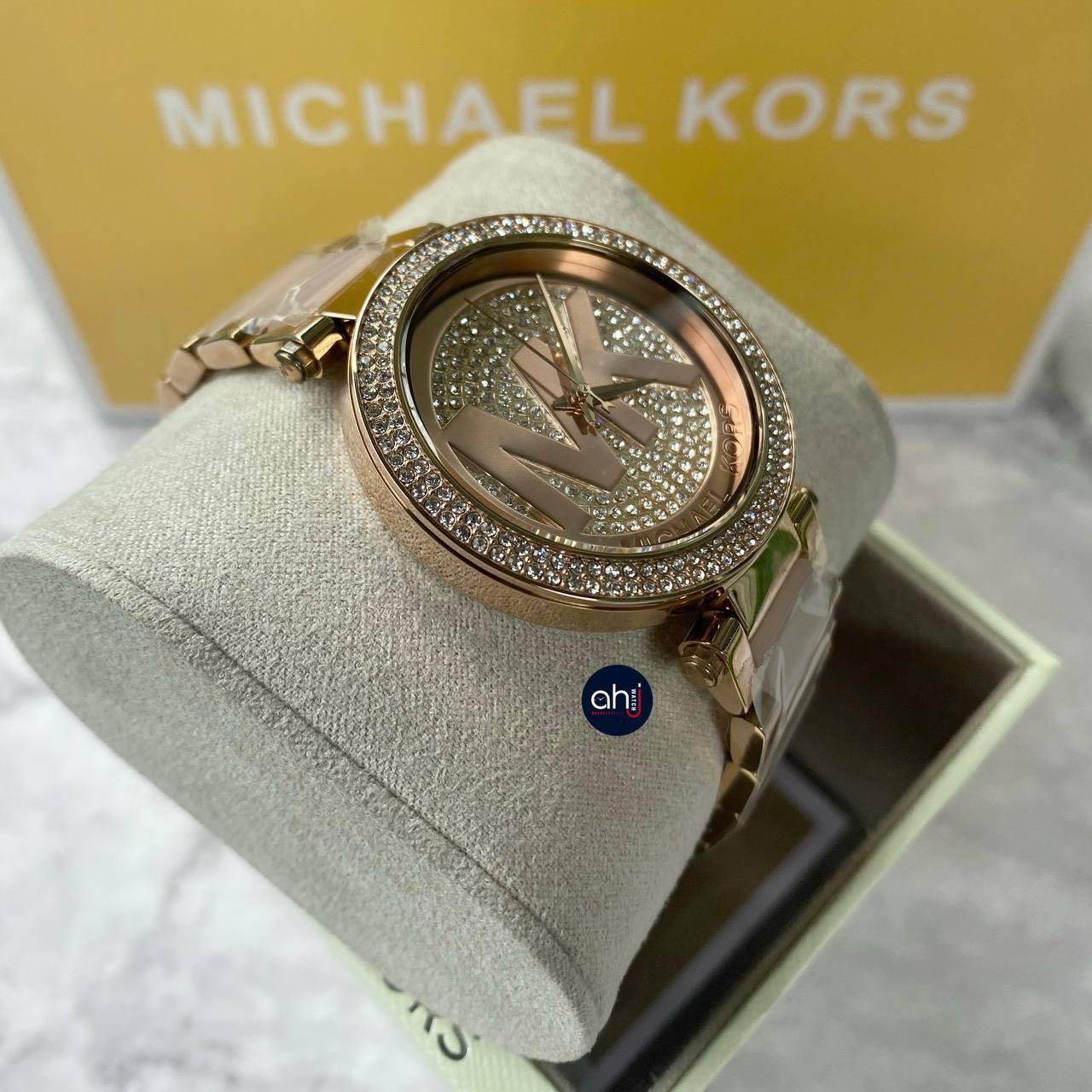 Michael Kors Women's Parker MK6176 Rose-Gold Stainless-Steel Quartz Fashion  Watch