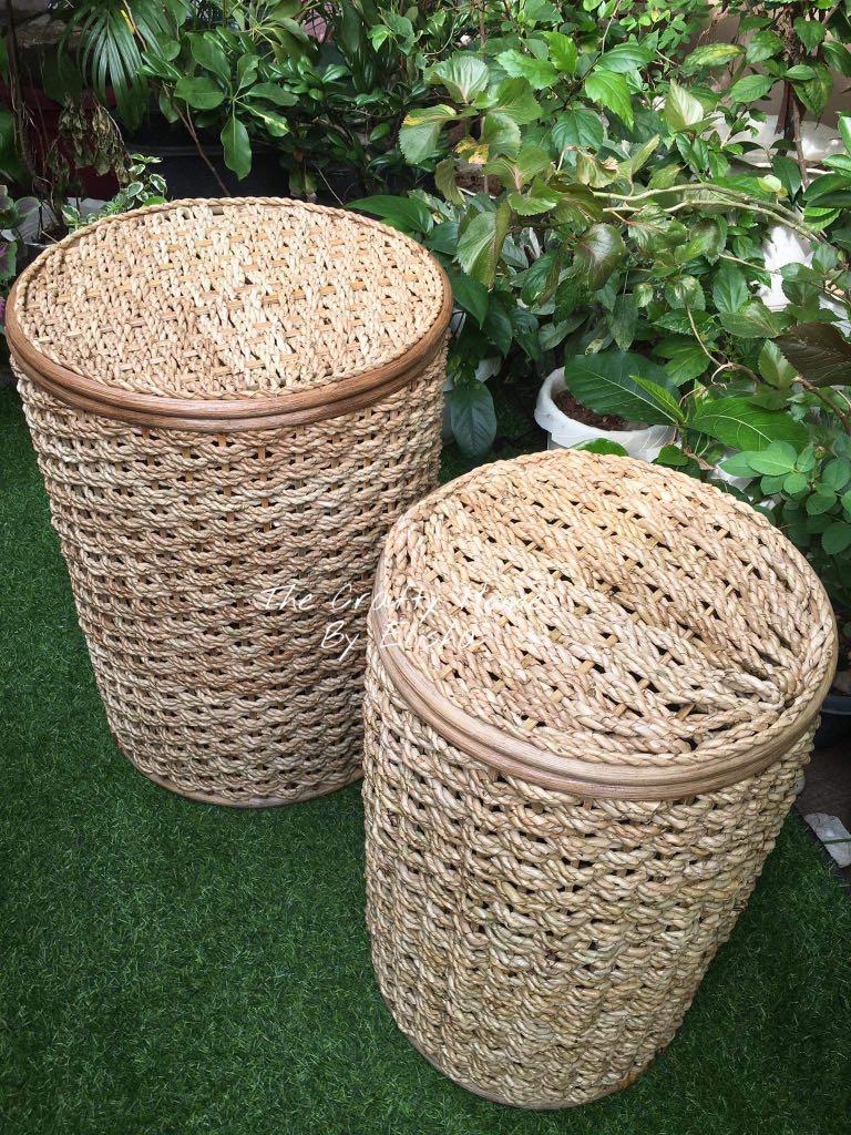 ROUND BURI HAMPER/LAUNDRY BASKET (Category: Laundry Baskets) located in Marikina City. Submitted by thecraftyhomebyelisha (Listing ID 1165561923, Image 1). Description: BURI ROUND HAMPER (Diameter x height) Large: 16x22” - 800 Medium: 13x20” - 750 1250/set.