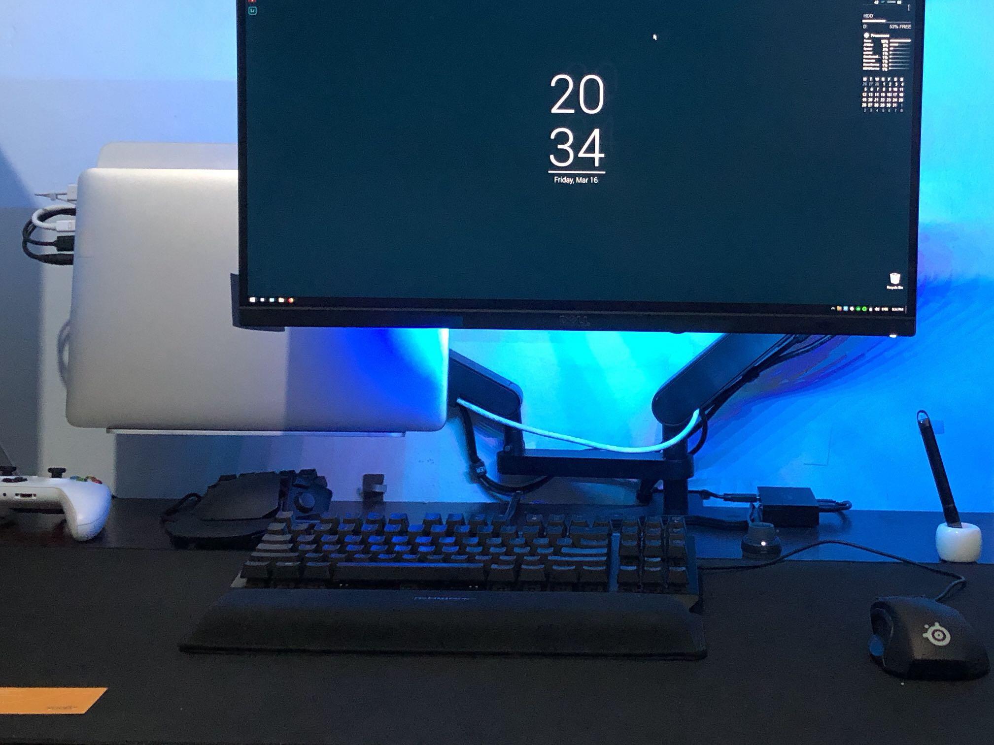 Samsung sj55w 34" ultrawide monitor + zgonic monitor arm/laptop stand