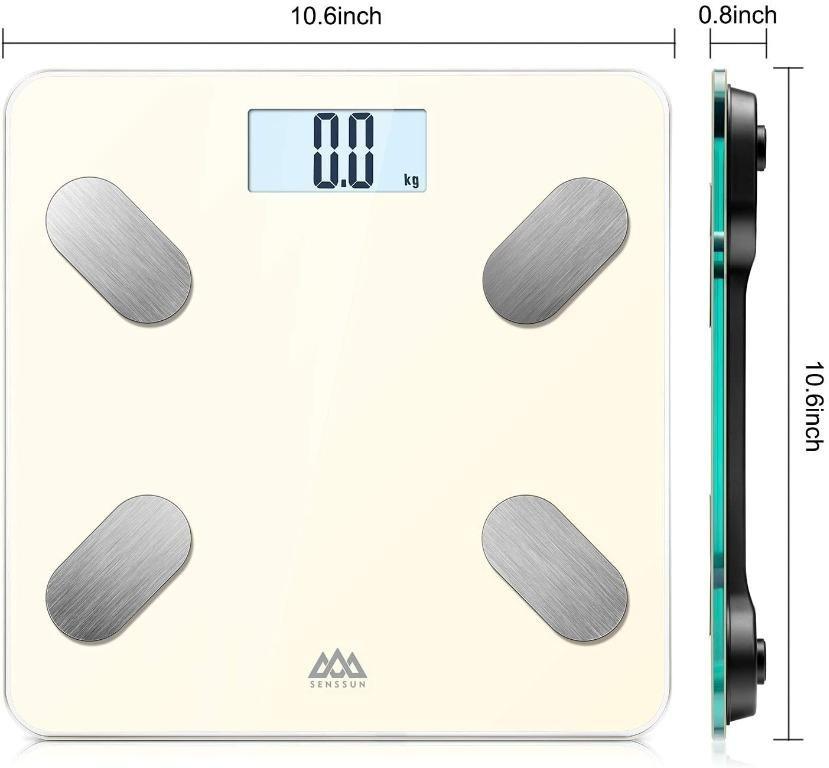SENSSUN Body Fat Scales Bluetooth Bathroom Scales Body Composition Analyzer Monitor BMI/Body Fat