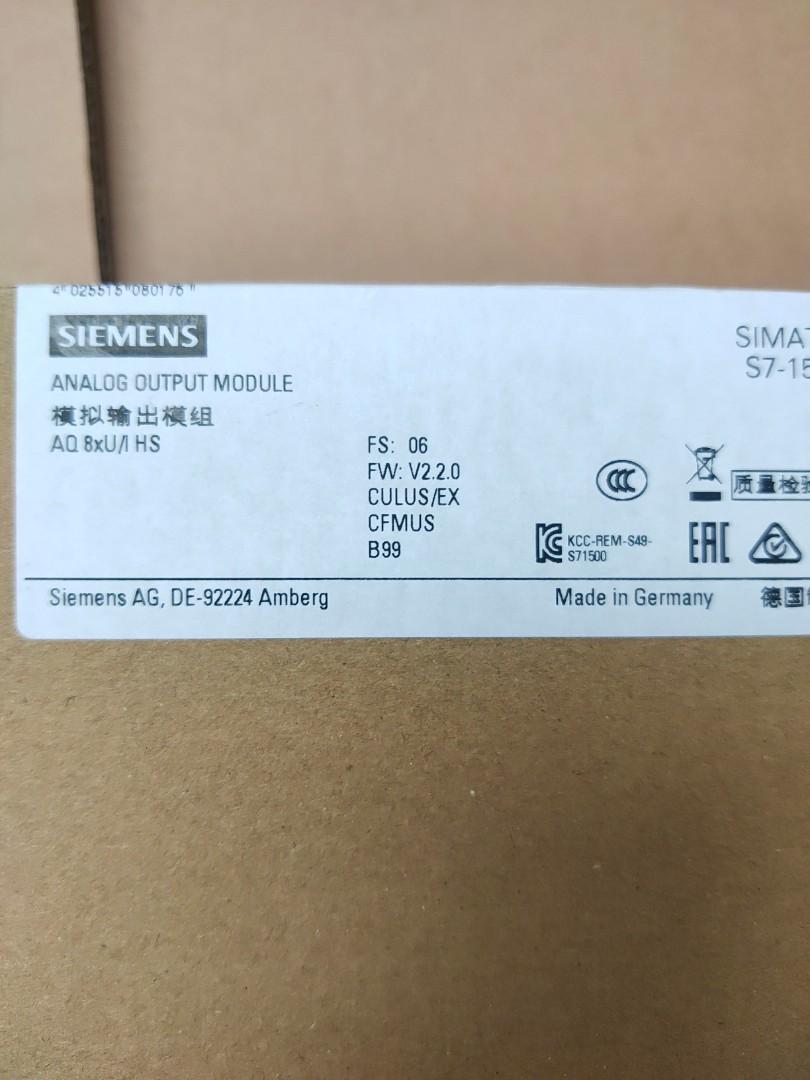 Siemens S7 1500 Analog Output Module 6ES7532-5HF00-0AB0, Computers  Tech,  Parts  Accessories, Other Accessories on Carousell