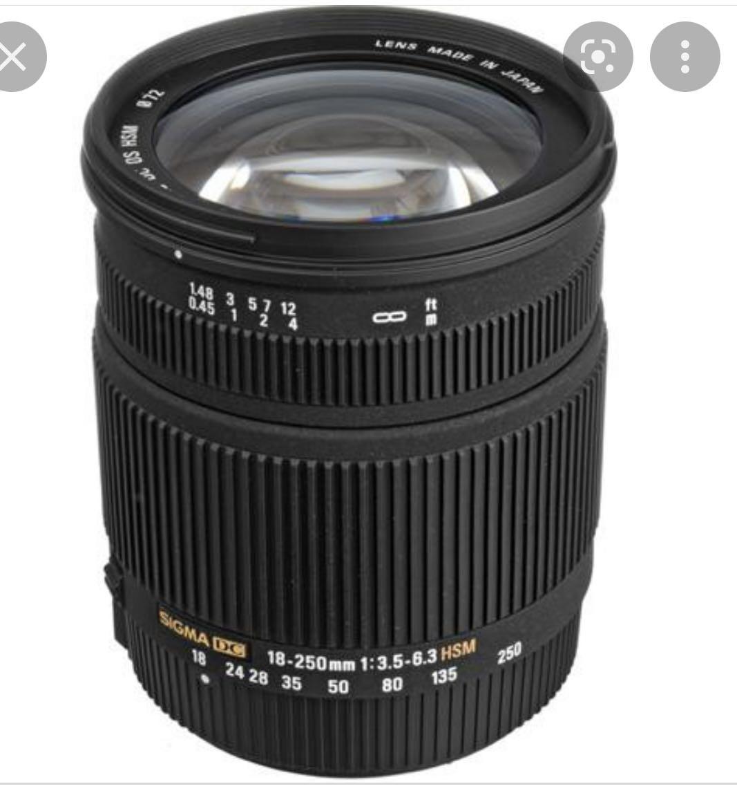 Sigma dc 18-250mm 1:3.5-6.3 HSM Pentax K mount, 攝影器材, 鏡頭及