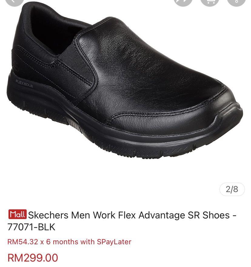 Skechers black leather outlet shoes