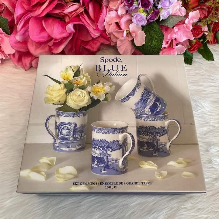 SPODE MUGS (Category: Other Kitchenware & Tableware) located in Pasig City. Submitted by glam_things (Listing ID 1165478376, Image 1). Description: Brand New Spode Blue Italian Set of 4 Mugs. P3850 only. Dm to inquire💖.