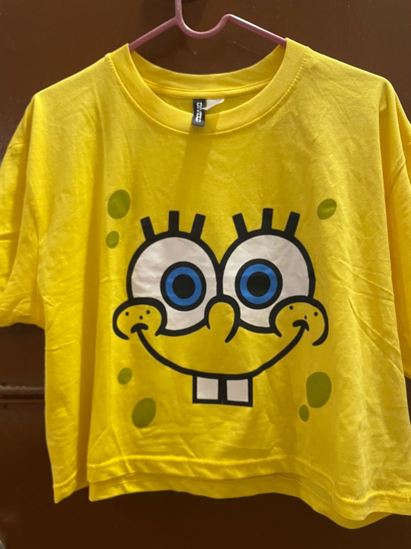 Spongebob Crop Top Shirt, Women's Fashion, Tops, Shirts on Carousell