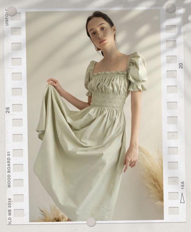 Amalie mini dress sage clearance