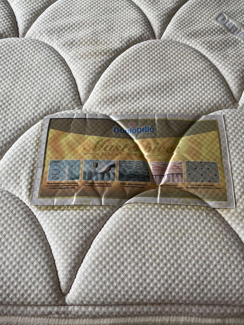 Super single Bed frame with Dunlopillo mattress, Furniture & Home