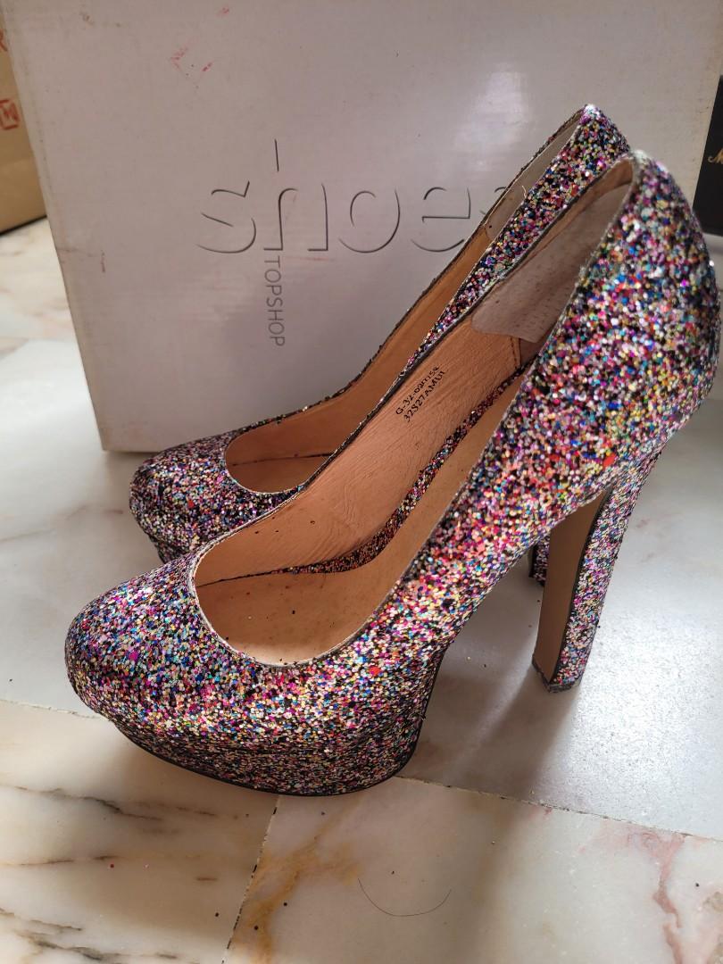 Topshop Glitter shoes heels Women s Fashion Footwear Heels on