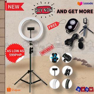 Trending 26cm Ringlights W/210cm Stand and More Freebies Included Microphone, Shutter, Table,Tripod