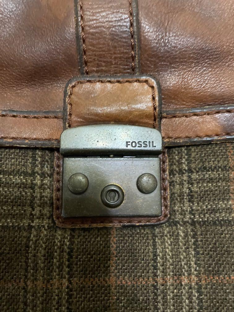 Used fossil briefcase, Men's Fashion, Bags, Sling Bags on Carousell