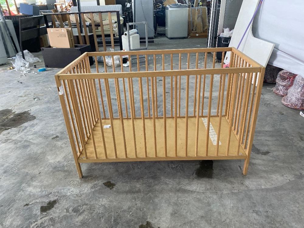 Wooden Baby Cot / Katil Bayi Kayu, Babies & Kids, Baby Nursery & Kids ...