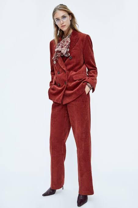 Zara Corduroy Trousers, Fesyen Wanita 