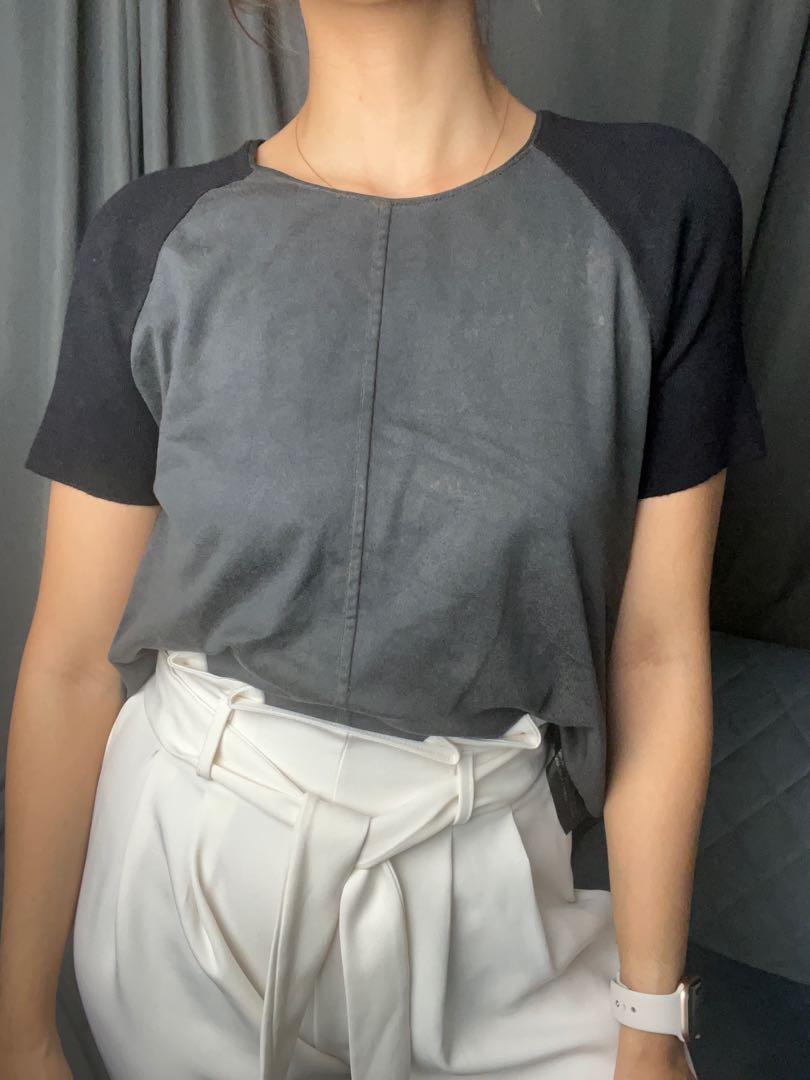 Zara Knit Blouse Top Shirt (Category: Blouses) located in Mandaluyong City. Submitted by addminroom (Listing ID 1165541724, Image 1). Description: Zara Knit top Combo fabric Used once.