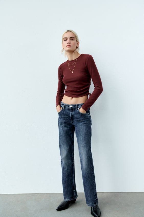 ZARA KNIT TOP, Fesyen Wanita, Pakaian 