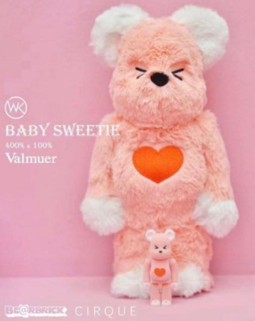 全新全球1100隻Bearbrick valmuer baby sweetie 400% 100%, 興趣及遊戲