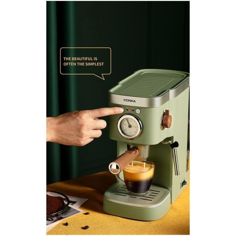 Konka Italian Capsule Coffee Machine 220V 20Bar Cafeteras Automaticas  Expreso En Oferta Retro Office Coffee Maker Milk Frother
