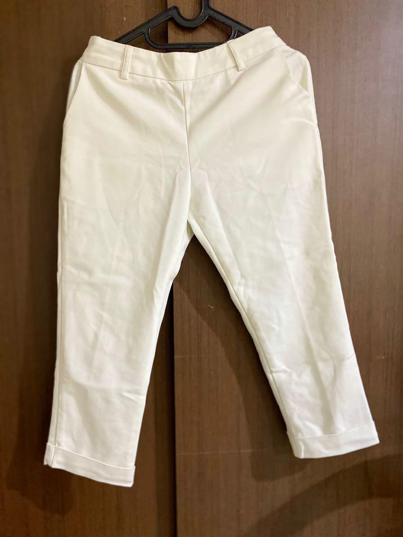 3mongkis white pants, Fesyen Wanita 