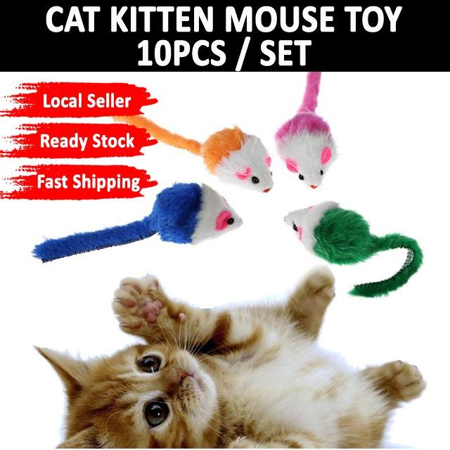 4800 Reviews TPE088 10Pcs Colorful Mouse Doll Cat Toys Sales Clearance Cheap