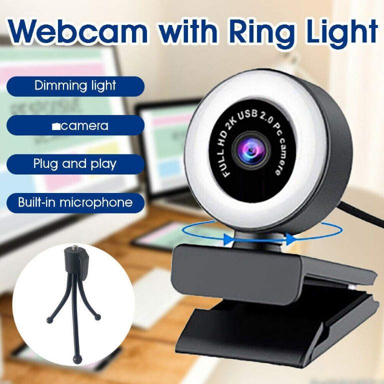 [524] 1080P cam with LED Ring Light  Camera Auto Focus Adjustable