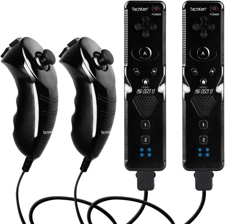 541 2 Sets Remote Controller for Wii TechKen Replacement Remote